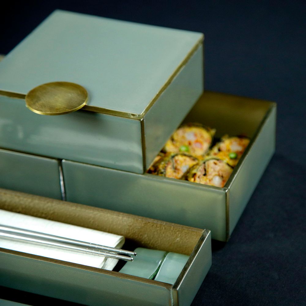 Coffrets et boîtes - Grande boîte à Bento carrée, gris - MYGLASSSTUDIO