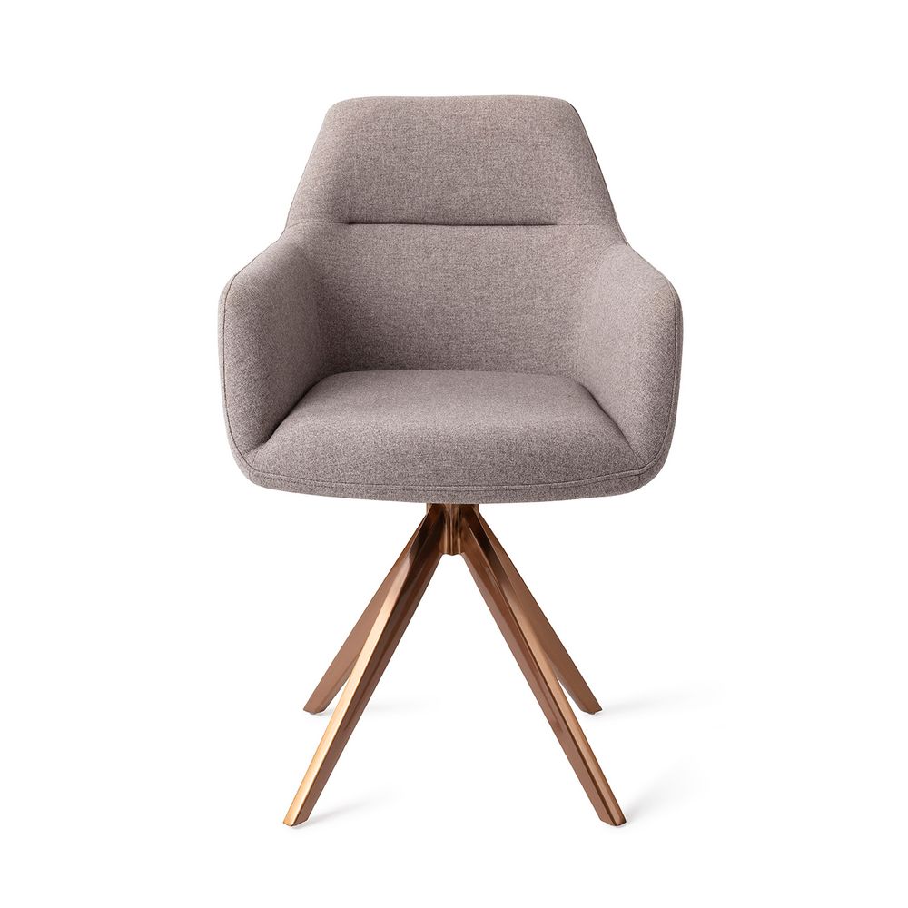 Chairs for hospitalities & contracts - Kinko Dining Chair - Earl Grey, Turn Rose Gold - JESPER HOME