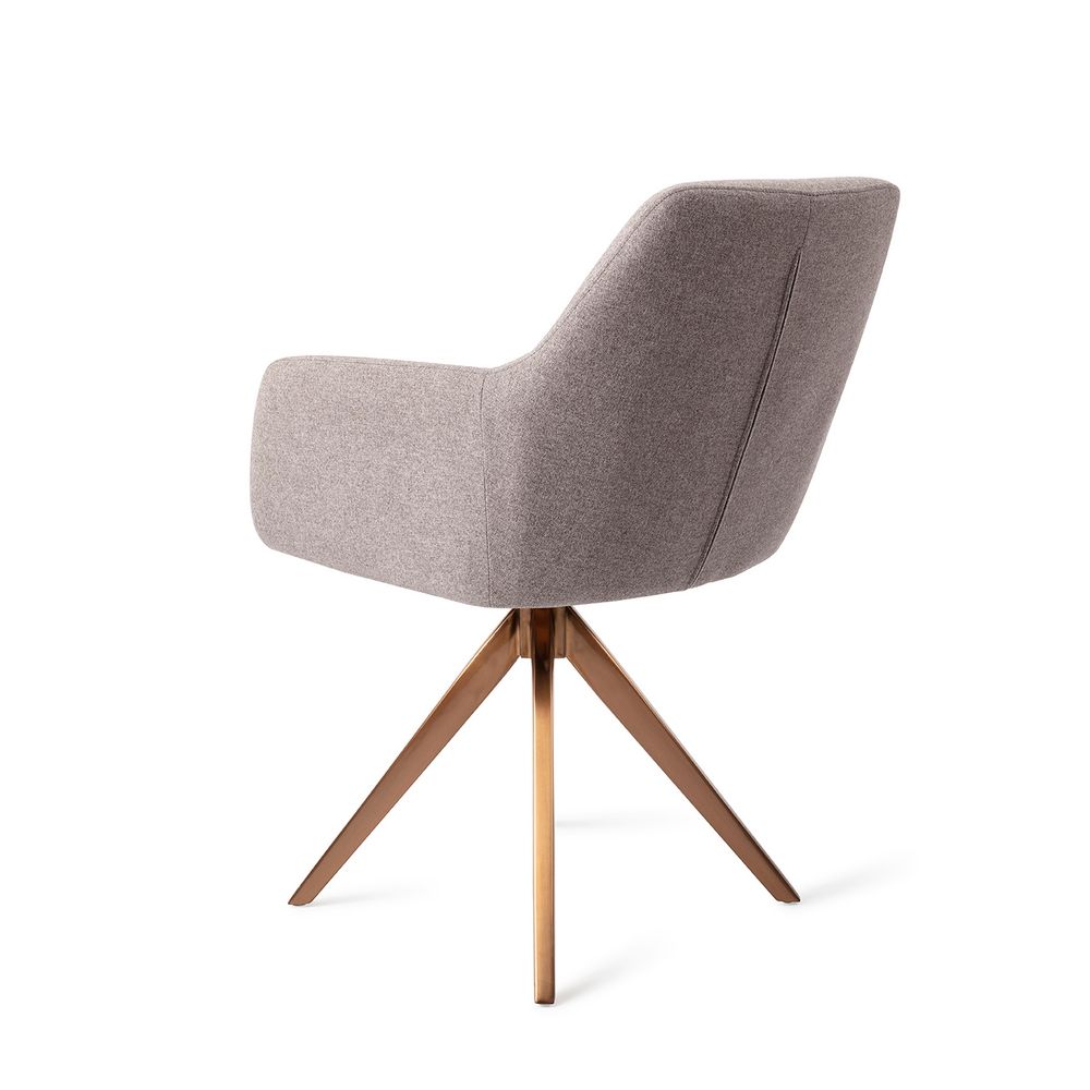 Chairs for hospitalities & contracts - Kinko Dining Chair - Earl Grey, Turn Rose Gold - JESPER HOME