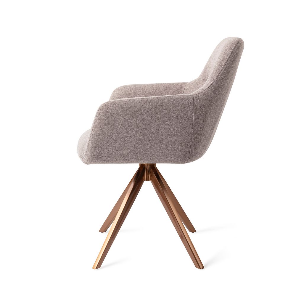 Chairs for hospitalities & contracts - Kinko Dining Chair - Earl Grey, Turn Rose Gold - JESPER HOME
