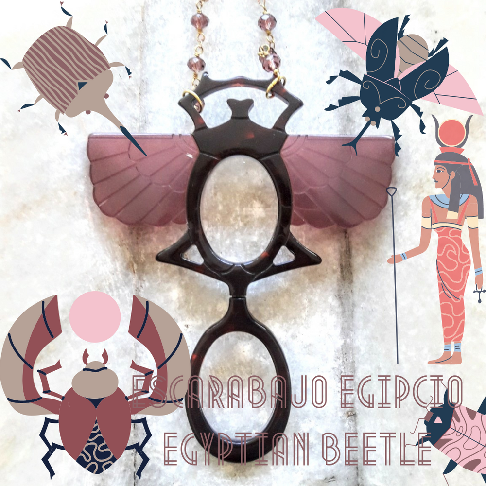 Bijoux - Collier lunettes scarabée égyptien - FLIPPAN' LOOK