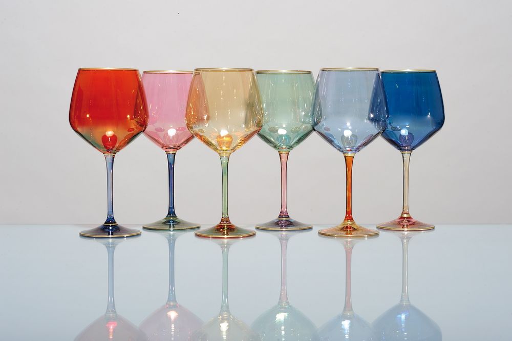 Verres à pied - Arlecchino (Harelquin) Lot de 6 gobelets - GRIFFE MONTENAPOLEONE MILANO
