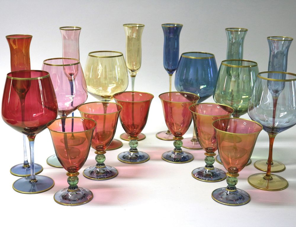 Verres à pied - Arlecchino (Harelquin) Lot de 6 gobelets - GRIFFE MONTENAPOLEONE MILANO
