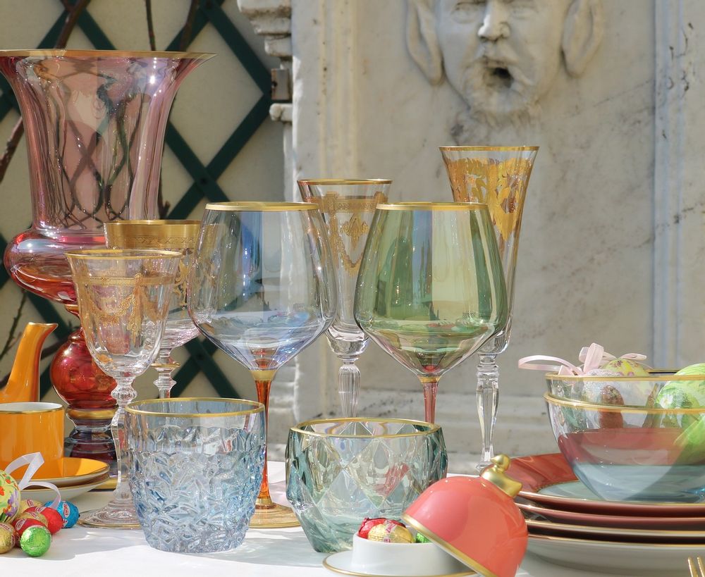 Verres à pied - Arlecchino (Harelquin) Lot de 6 gobelets - GRIFFE MONTENAPOLEONE MILANO