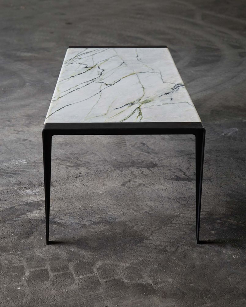 Tables Salle à Manger - TABLE MARCELLO DESIGN MARBLE noir et blanc - HAVANI