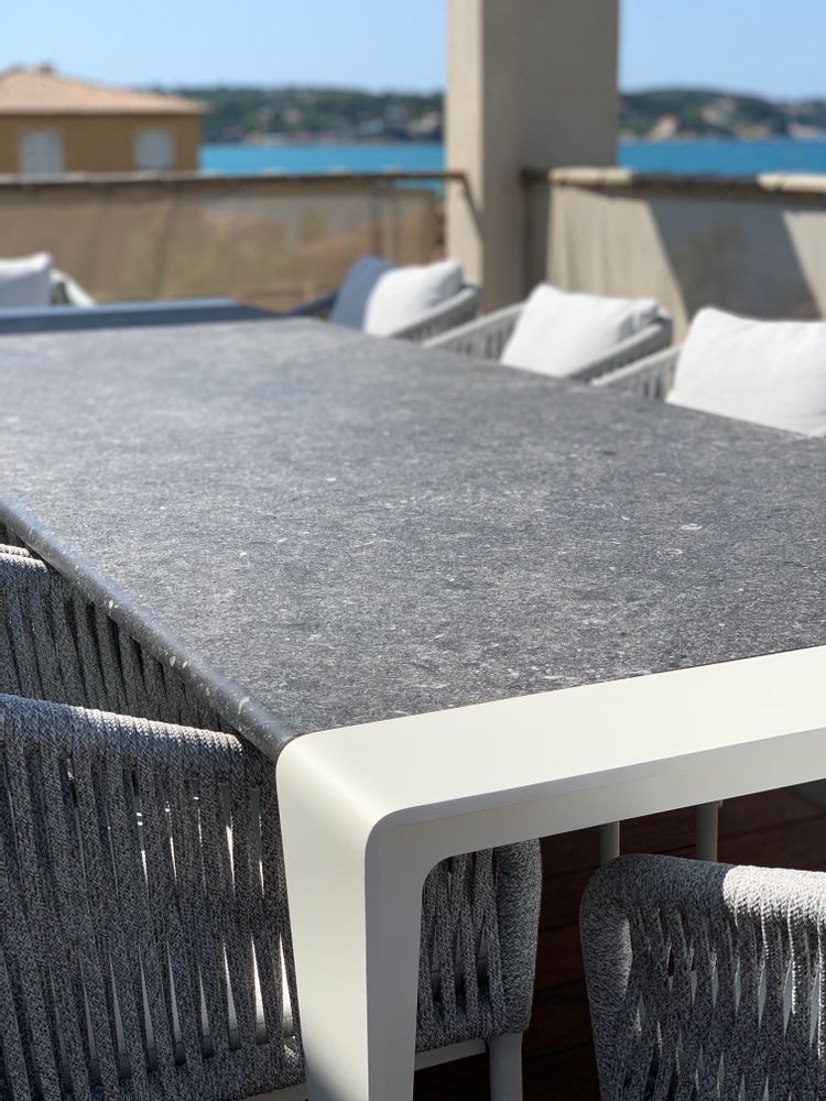 Tables Salle à Manger - TABLE MARCELLO DESIGN MARBLE noir et blanc - HAVANI
