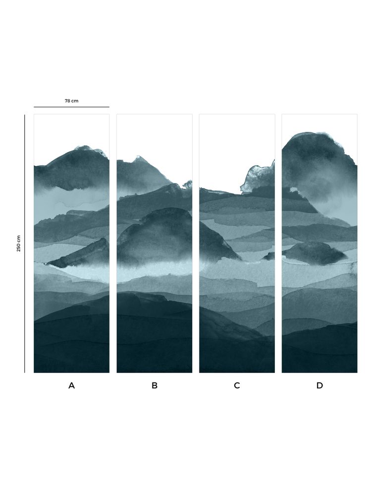 Other wall decoration - Wallpanel Line Water Bleu de Prusse - PAPERMINT