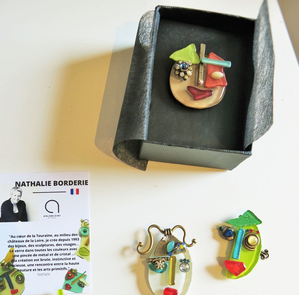 Bijoux - BROCHE MINI VISAGE. - NATHALIE BORDERIE - BIJOUX