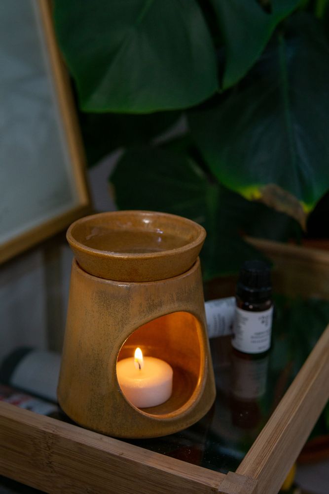 Scent diffusers - Stoneware Oil Burner Diffuser - Licorice - RHOECO - FINE ORGANIC GOODS