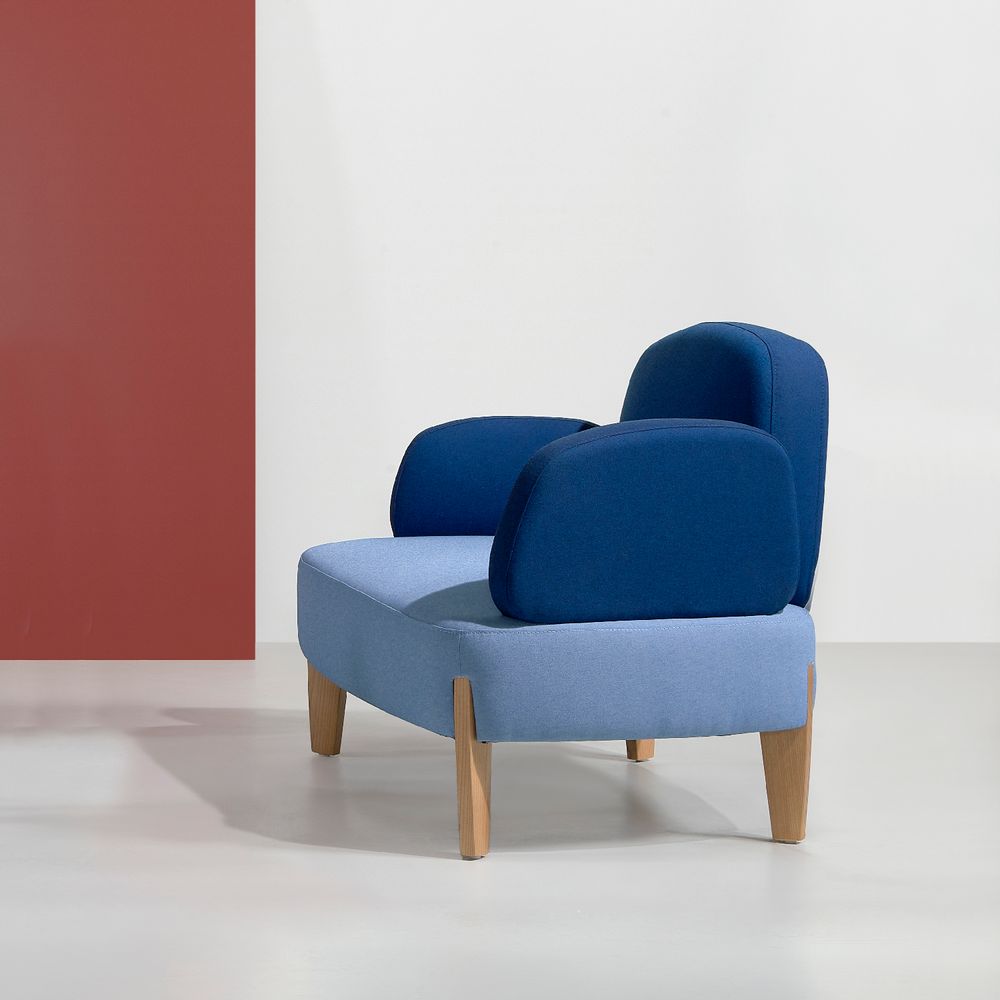Office seating - STONE SINGLE LOUNGE WITH TABLE AND USB - FENABEL, S.A.