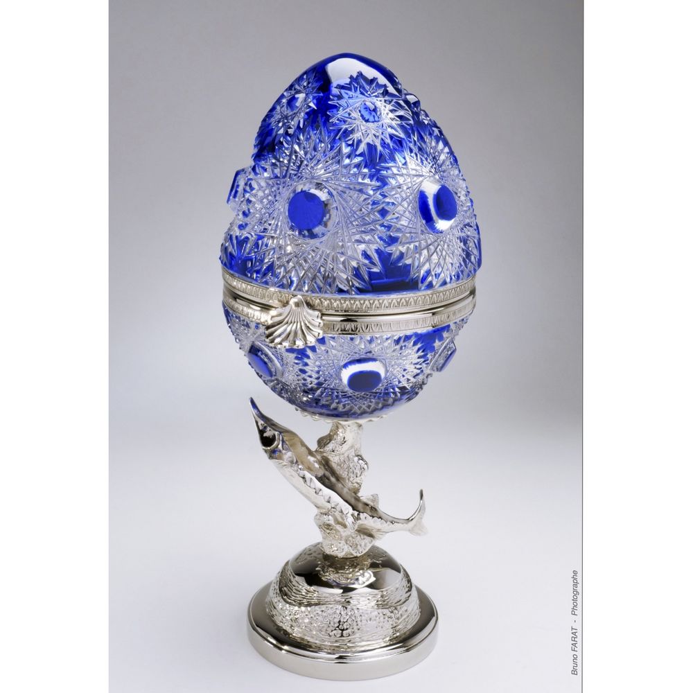 Objets design - Oeuf à Caviar - Sturgeon Egg Cobalt - CRISTAL BENITO