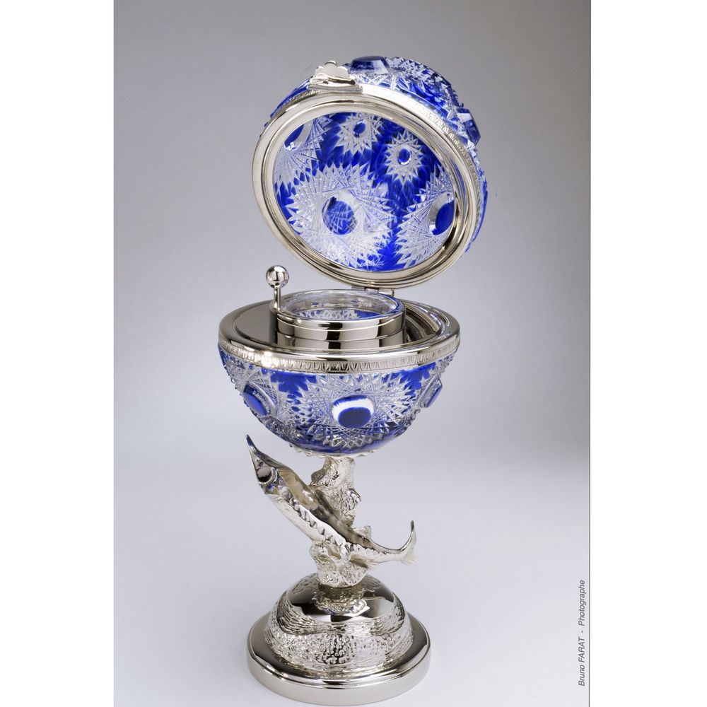 Objets design - Oeuf à Caviar - Sturgeon Egg Cobalt - CRISTAL BENITO