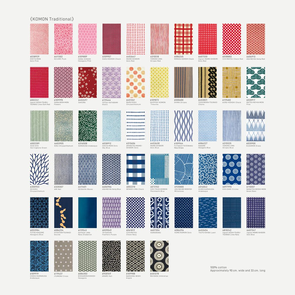 Foulards et écharpes - TENUGUI KOMON Traditionnel - KAMAWANU
