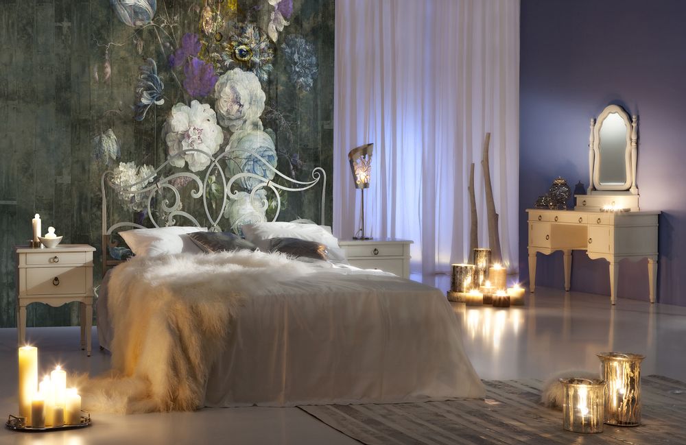 Hotel bedrooms - Wallcovering Bouquet - LA AURELIA DESIGN