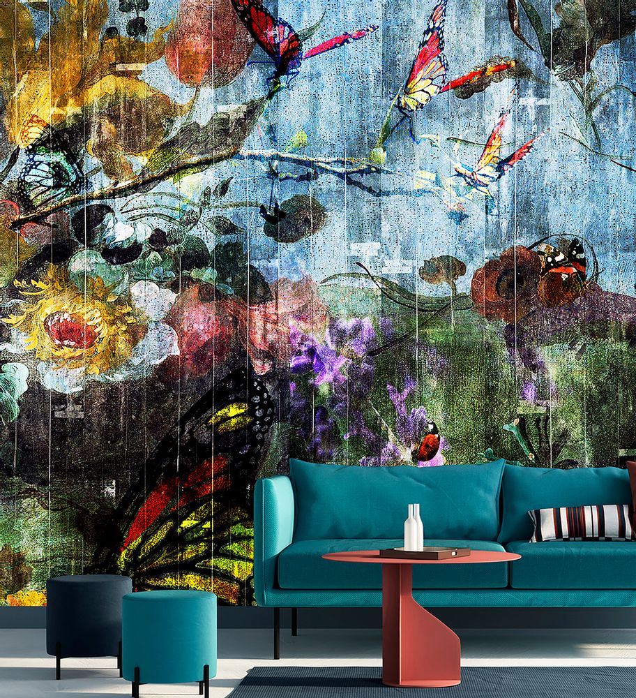 Hotel bedrooms - Wallcovering Butterfly Garden - LA AURELIA DESIGN