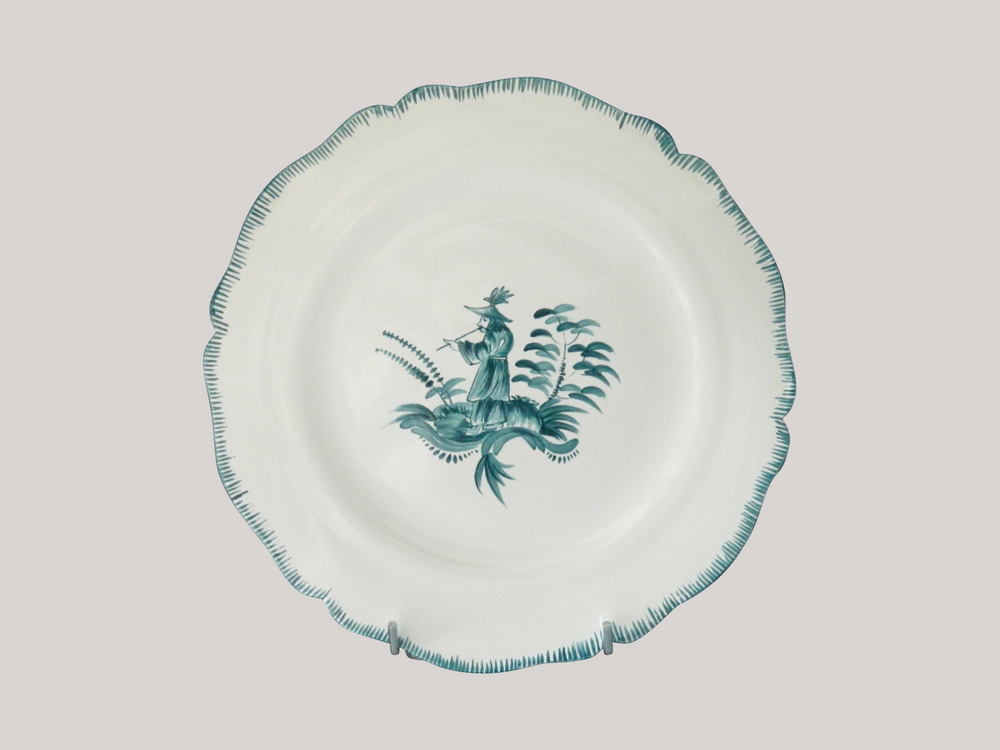 Assiettes de réception - Assiette Feston à décor monochrome Chinoiserie - BOURG-JOLY MALICORNE