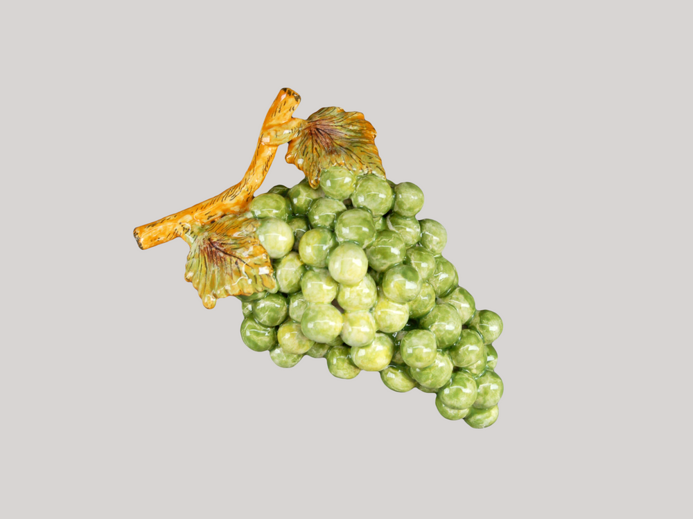 Céramique - Grappe de raisins en faïence. - BOURG-JOLY MALICORNE