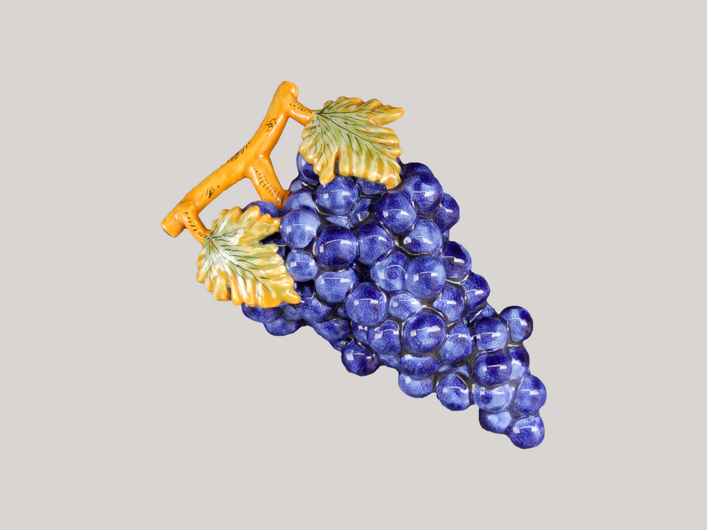 Céramique - Grappe de raisins en faïence. - BOURG-JOLY MALICORNE