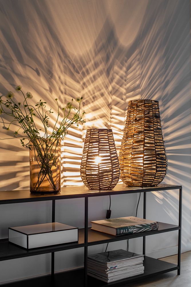 Lampes de table - Lampe en bambou lavé noir - OI SOI OI