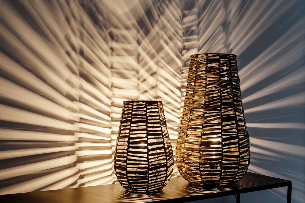 Lampes de table - Lampe en bambou lavé noir - OI SOI OI
