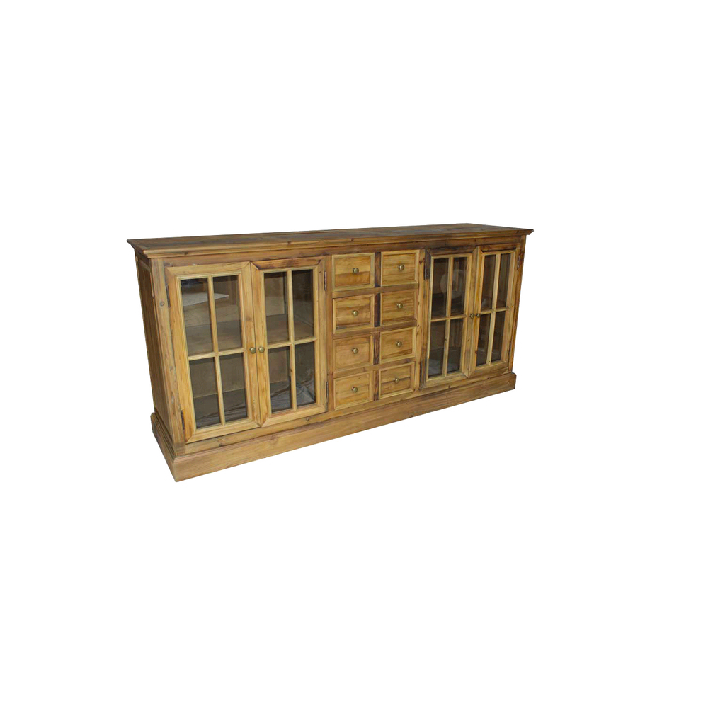 Buffets - Bas de buffet mixte en bois recyclé, 8 tiroirs, design rustique - JP2B DECORATION