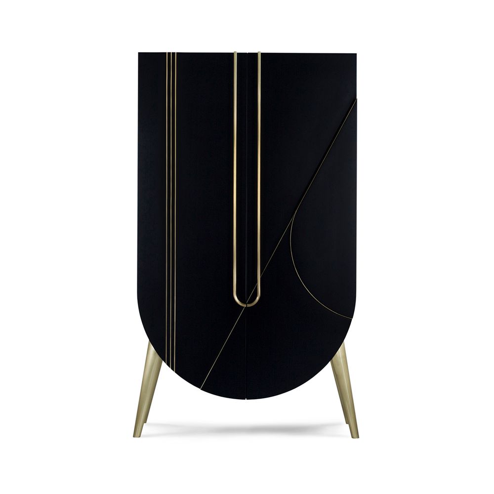 Boîtes de rangement - Meuble de Bar Saqris Moderne, Noir, Fabriqué à la Main au Portugal par Greenapple - GREENAPPLE DESIGN INTERIORS