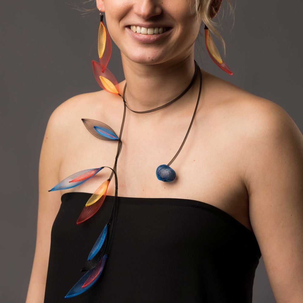 Bijoux - PLUME- SAUTOIR GRAPPE 7- P/E 2021 - FRANÇOISE DELAIRE CRÉATIONS