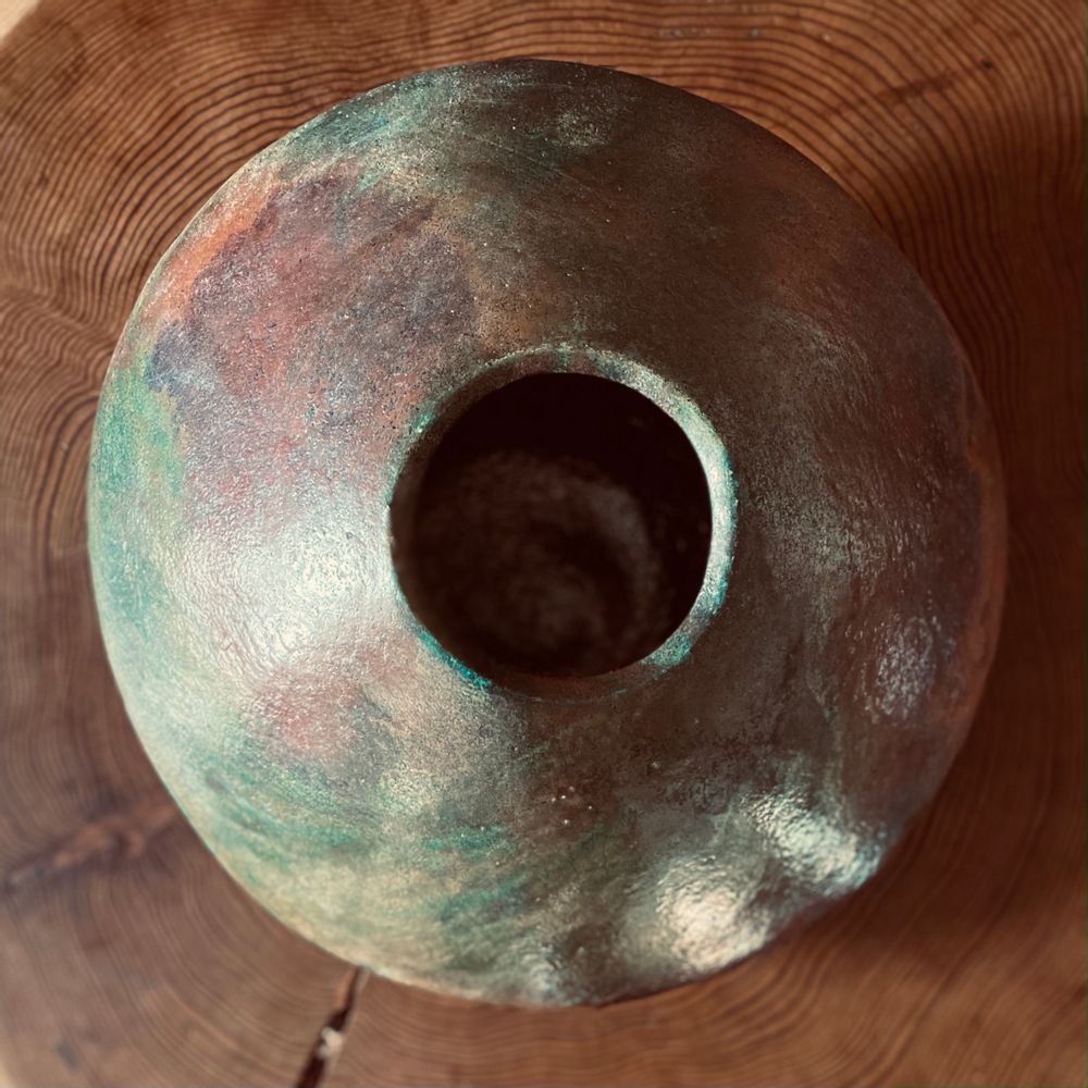 Céramique - Vase céramique Raku cuivré "Naos" - BARBARA BILLOUD