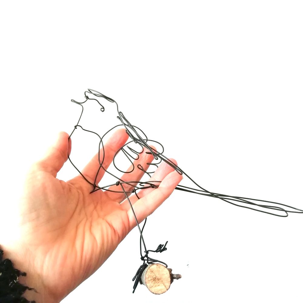 Objets de décoration - Oiseaux sur branche de bois - ALINE CAMPANA