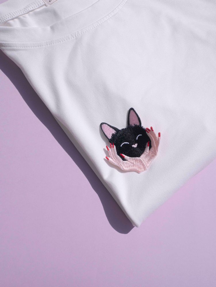 Jewelry - Iron-on embroidery cuddly cat - MALICIEUSE