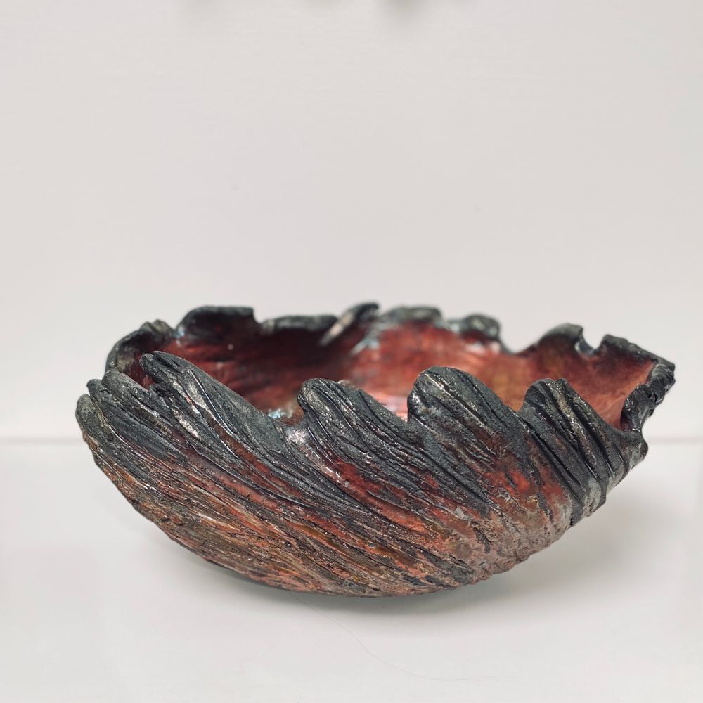 Céramique - Coupe céramique Raku "Magma" - BARBARA BILLOUD