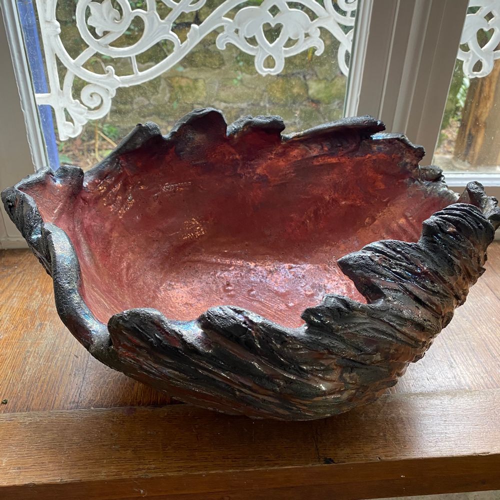 Céramique - Coupe céramique Raku "Magma" - BARBARA BILLOUD