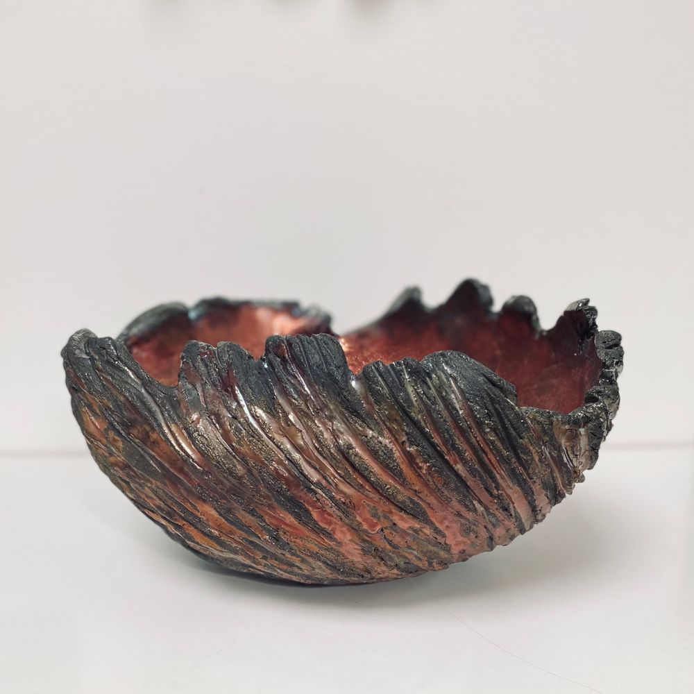 Céramique - Coupe céramique Raku "Magma" - BARBARA BILLOUD