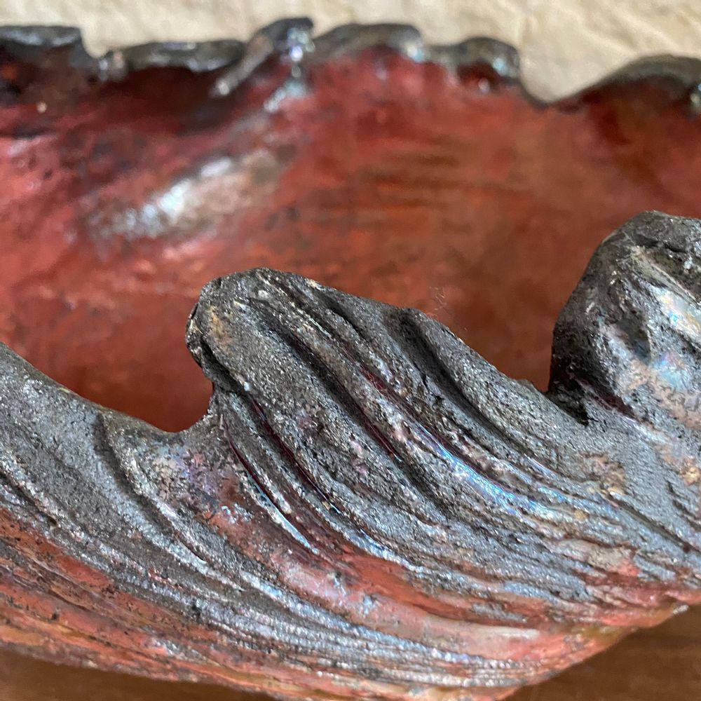 Céramique - Coupe céramique Raku "Magma" - BARBARA BILLOUD