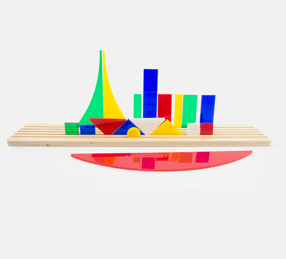 Design objects - Shapes of Bauhaus - Creative 3D Art Diorama Toy of Wood & Acrylic - BEAMALEVICH