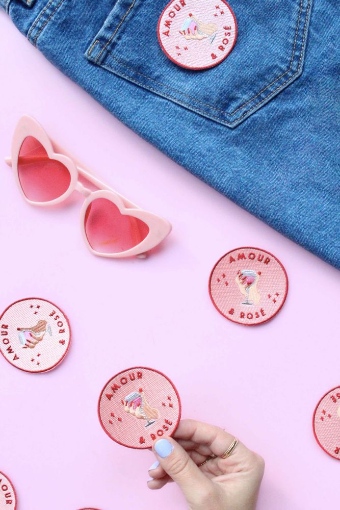 Prêt-à-porter - Ecusson thermocollant amour & rosé - MALICIEUSE