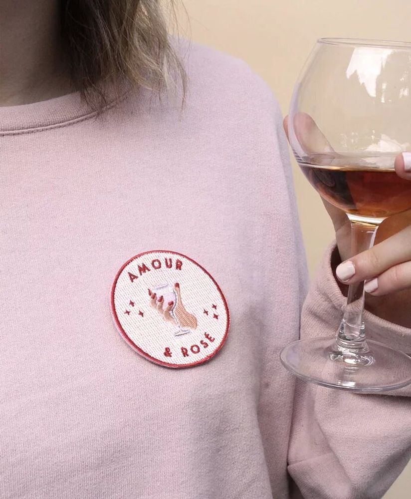 Prêt-à-porter - Ecusson thermocollant amour & rosé - MALICIEUSE