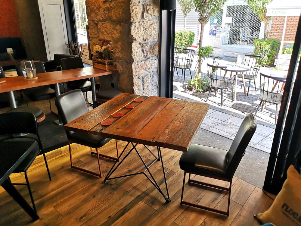 Dining Tables - Star base with “upcycling wooden” top - LIVING MEDITERANEO
