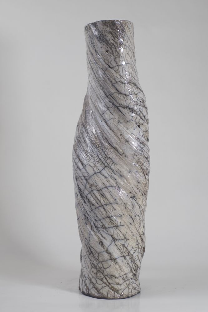 Céramique - Vase céramique blanc Raku "Torsade" - BARBARA BILLOUD