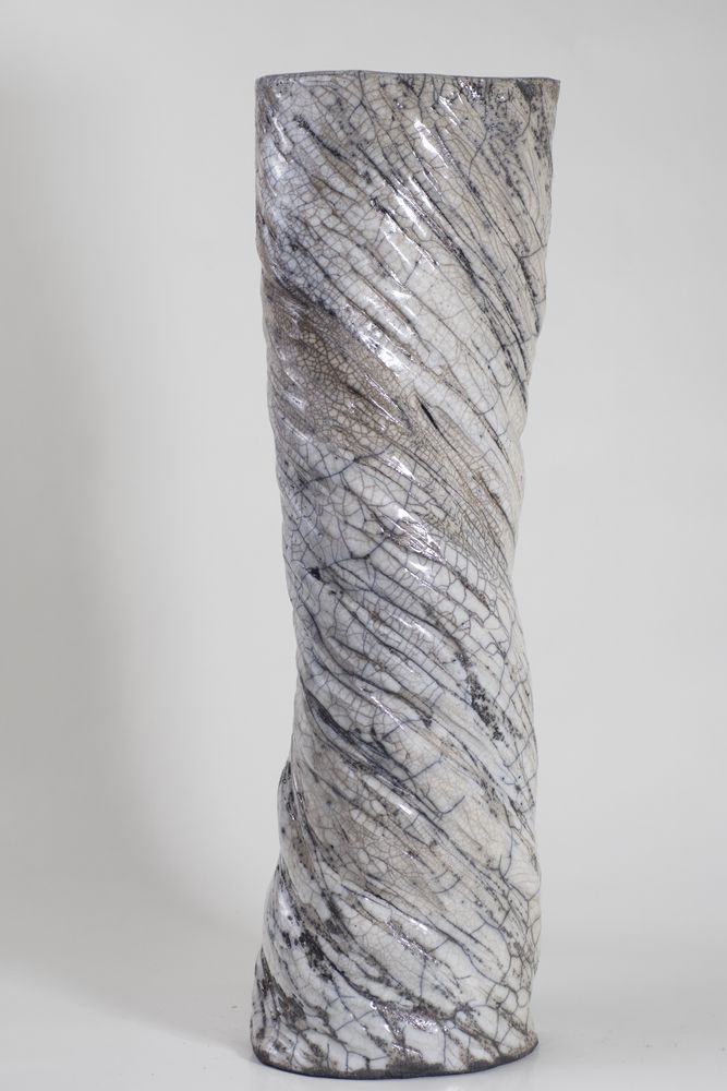 Céramique - Vase céramique blanc Raku "Torsade" - BARBARA BILLOUD