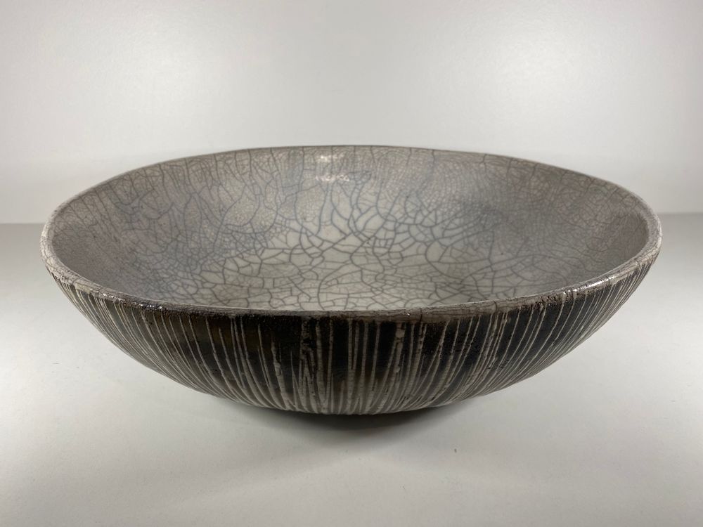 Céramique - Coupe ceramique Raku "Black-White" - BARBARA BILLOUD