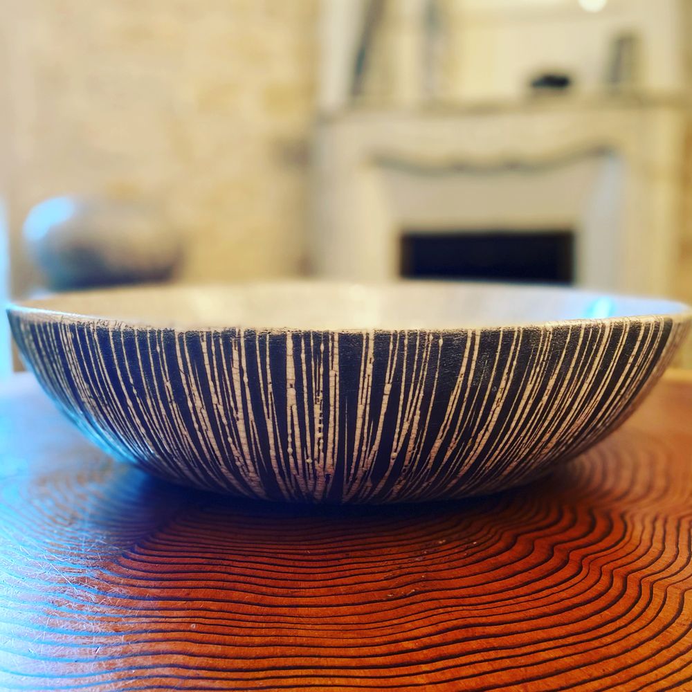Céramique - Coupe ceramique Raku "Black-White" - BARBARA BILLOUD