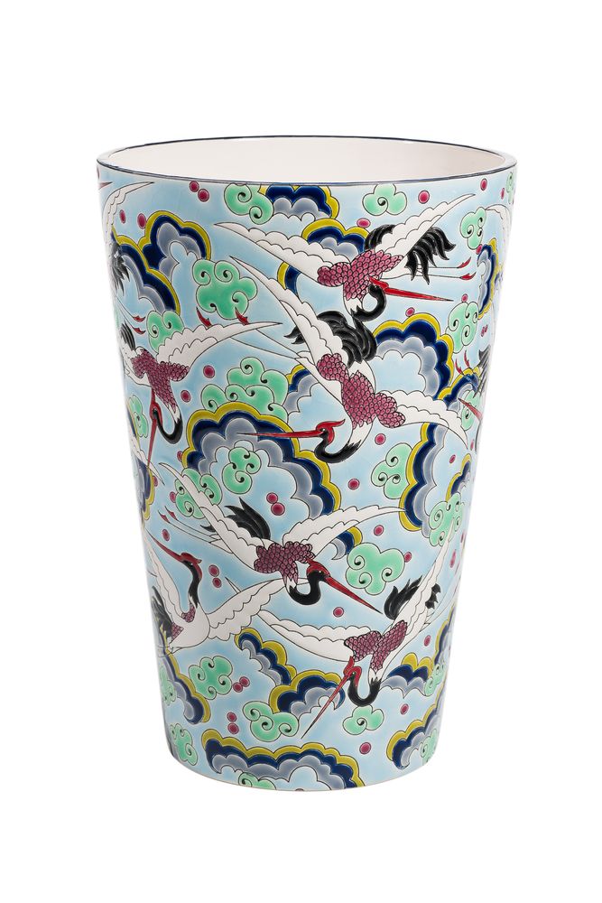 Vases - VASE NEO GM - LES AIGRETTES - MANUFACTURE DES EMAUX DE LONGWY 1798