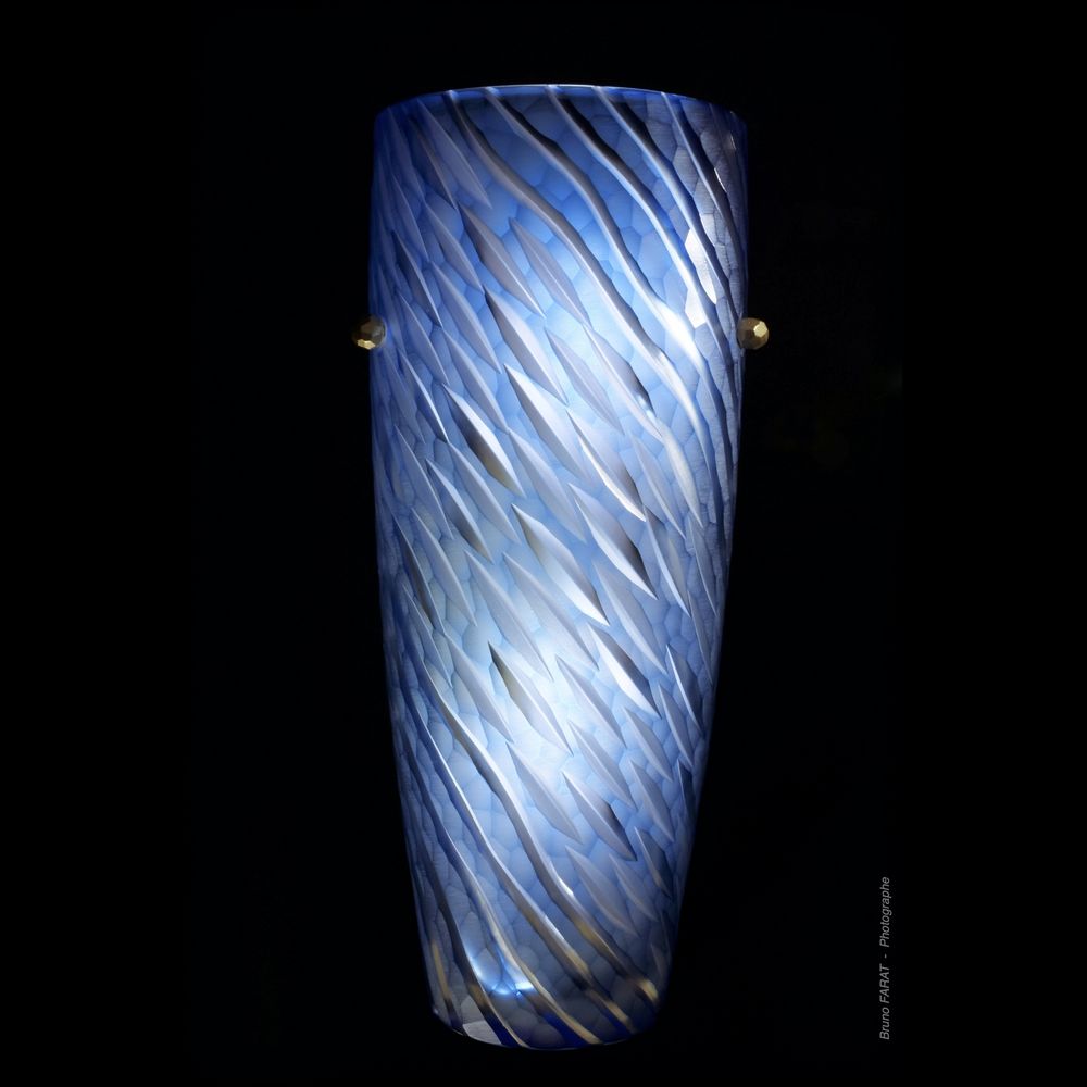 Objets design - Applique murale Cristal Taillé - Wave Aqua Sconce - CRISTAL BENITO