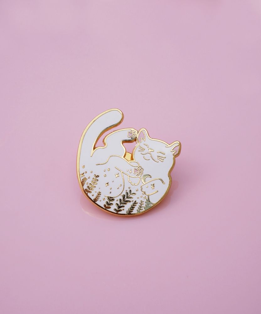 Cadeaux - Pin's Chat blanc - MALICIEUSE