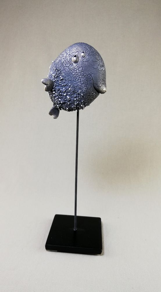Céramique - POISSON NOIR, OR - MALIFANCE