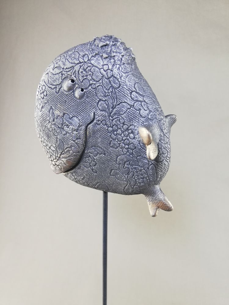 Céramique - POISSON NOIR, OR - MALIFANCE