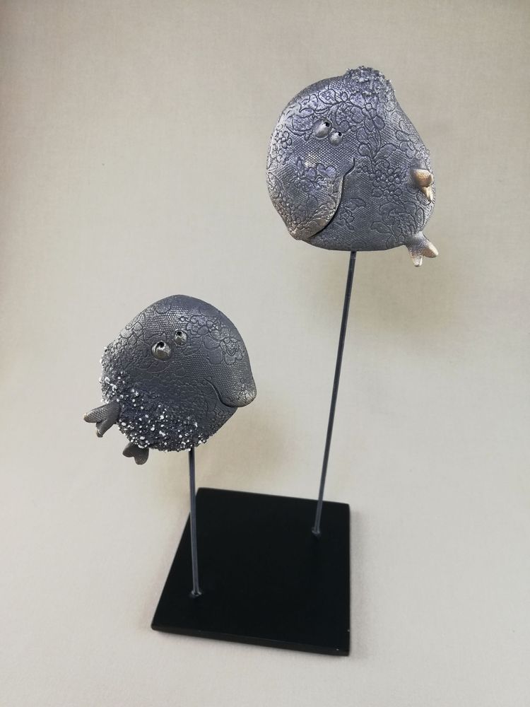 Céramique - POISSON NOIR, OR - MALIFANCE