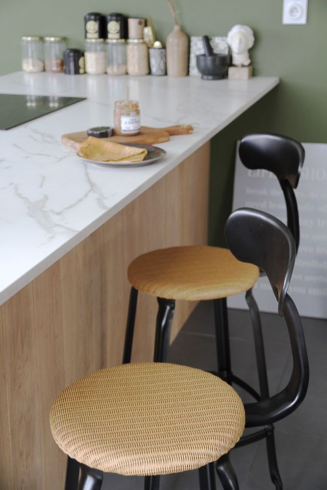 Sièges pour collectivités - Chaise Nicolle® H65cm Loom et Métal - NICOLLE CHAISE