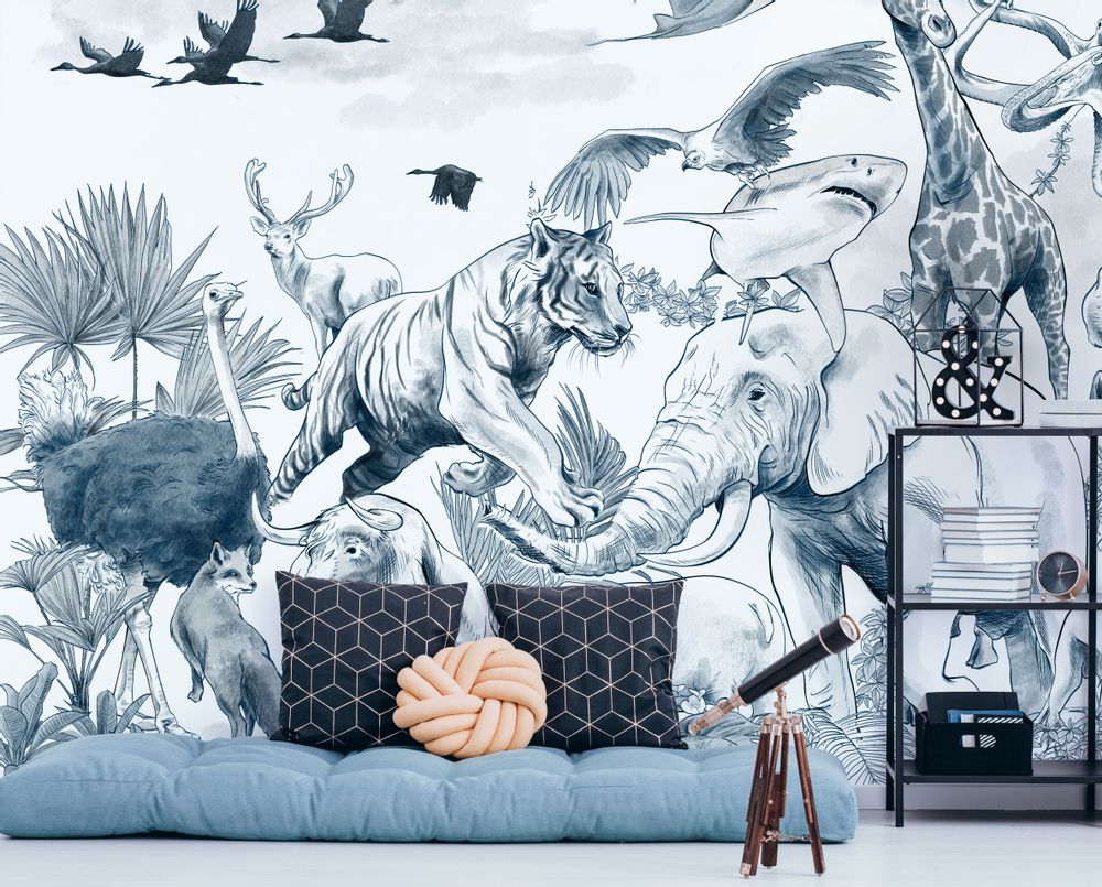 Autres décorations murales - Fresque Noé Monochrome Encre - PAPERMINT